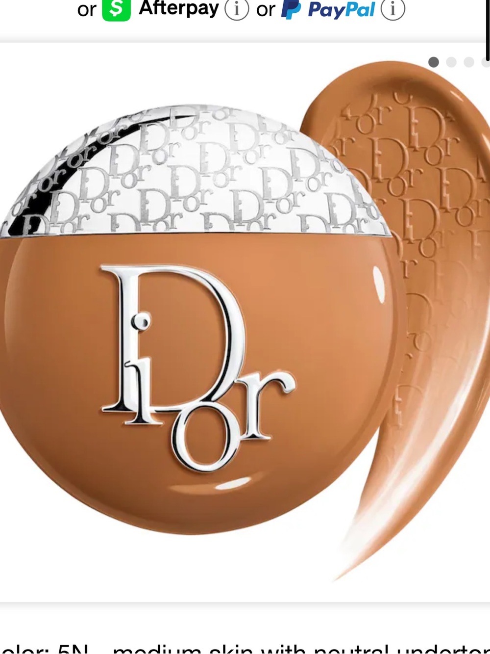 DIOR Backstage Glow-Up Skin Tint Hydrating Tinted Moisturizer SPF 6.5 N - NEW